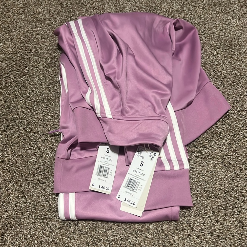 2 PIECE SET - NWT Adidas Women’s 3 Stripes Tricot Tracksuit - Picture 5 of 5